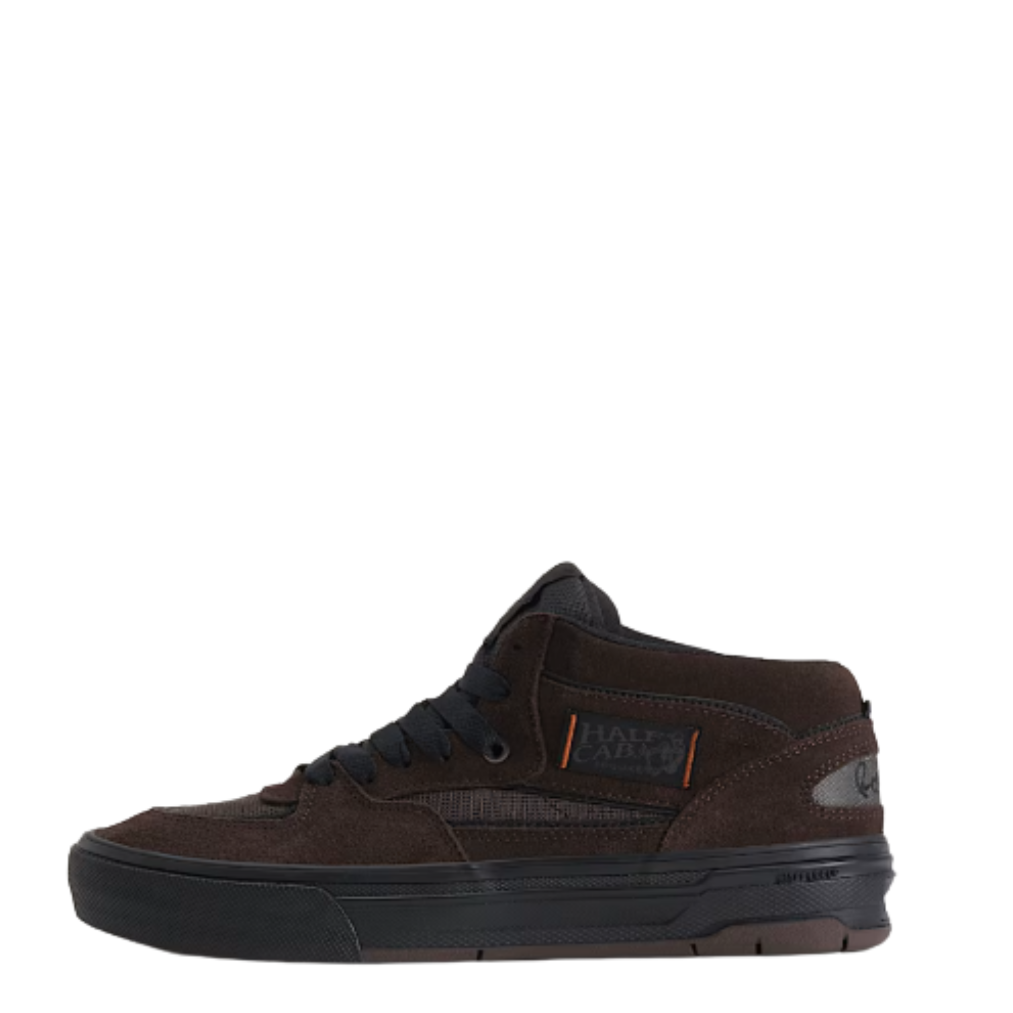 brown vans skate half cab rizzo with black sole on a white background