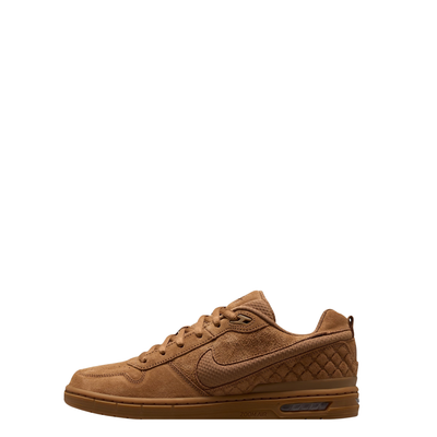 all tan nike sb paul rodriguez skateboard shoe on a white background