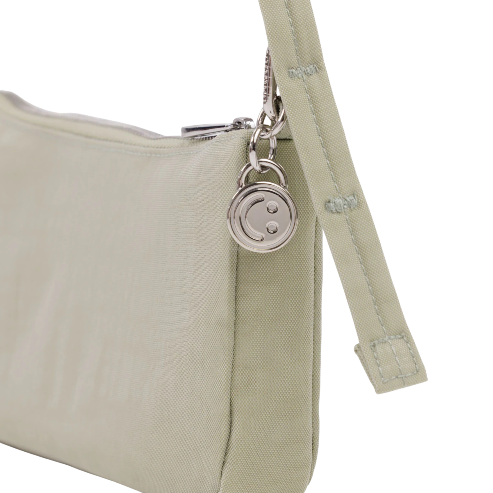 light green baggu handbag with a strap on a white background