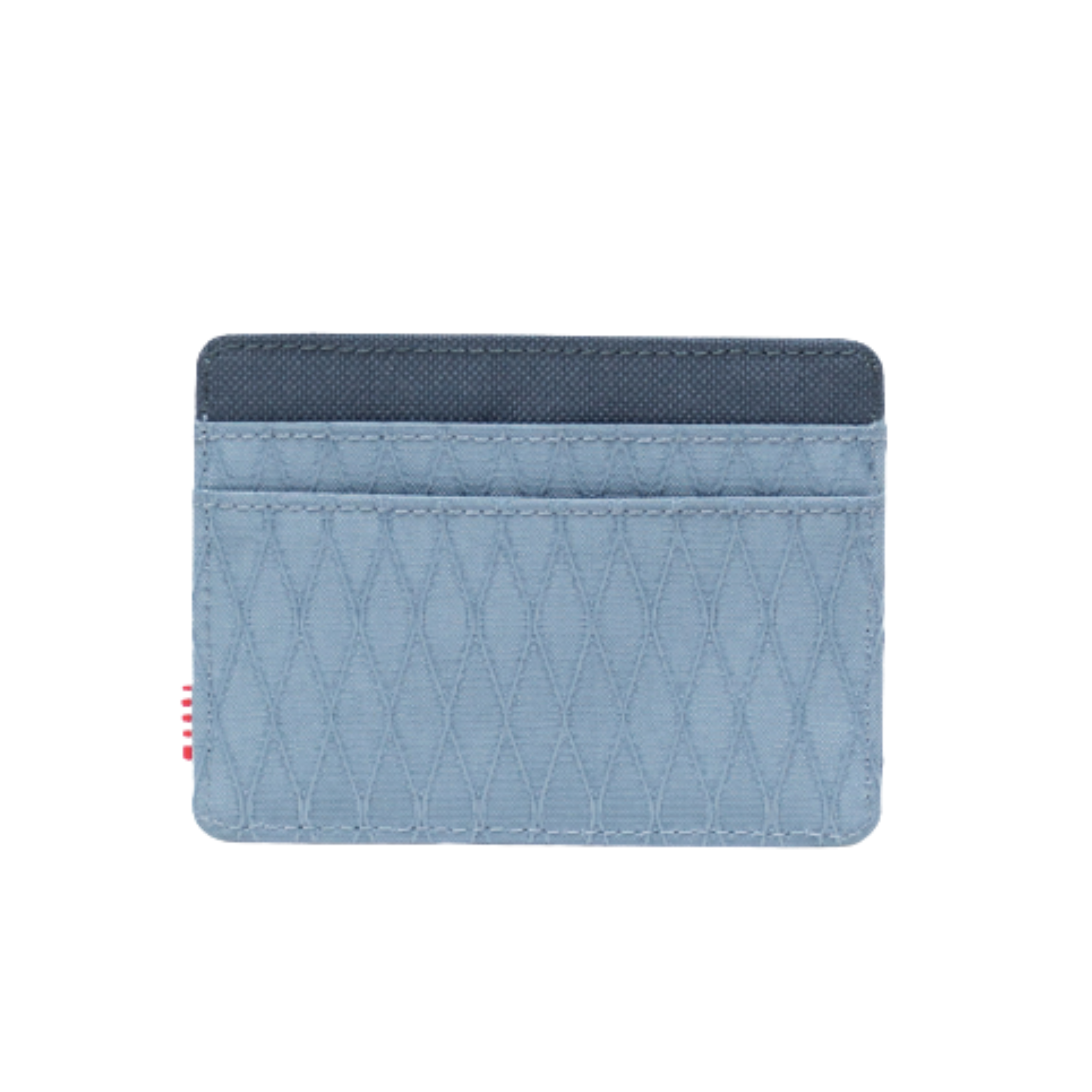2 tone blue herschel charlie front pocket card wallet on a white background