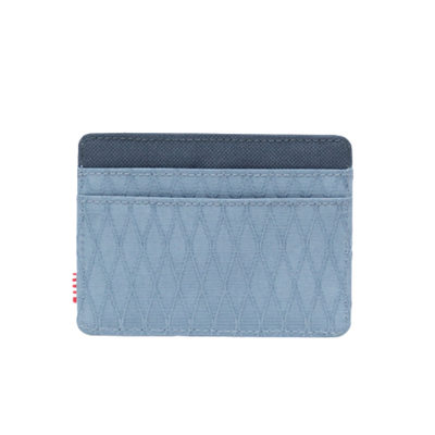 2 tone blue herschel charlie front pocket card wallet on a white background