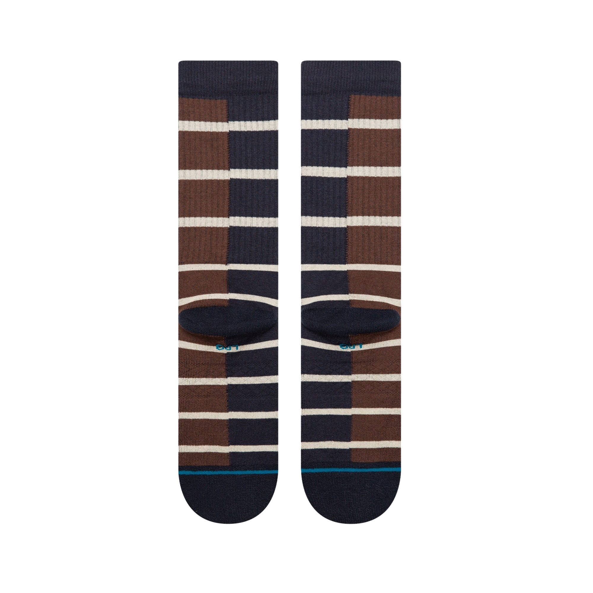 blue and brown stance double vision butter blend men's crew socks
