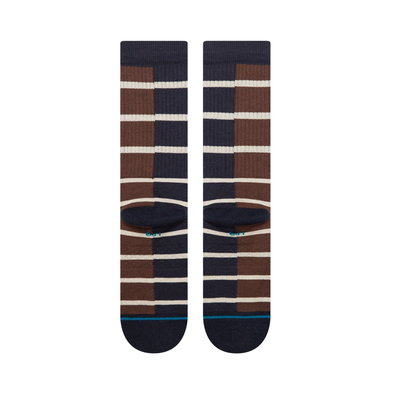 blue and brown stance double vision butter blend men's crew socks