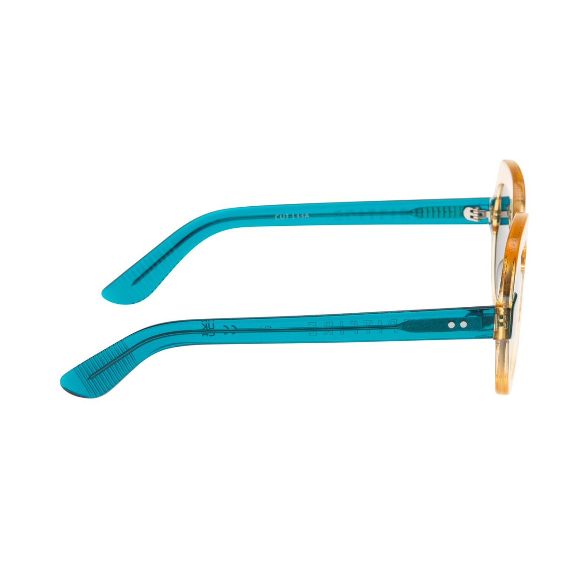 Spitfire cut 133 Sunglasses with beige frame and dark lenses on a white background