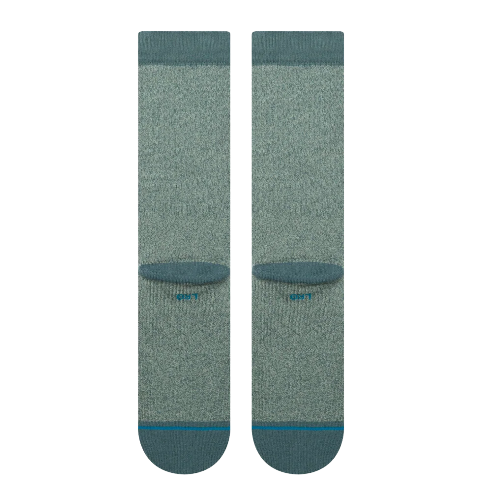 green stance butter blend crew socks on a white background
