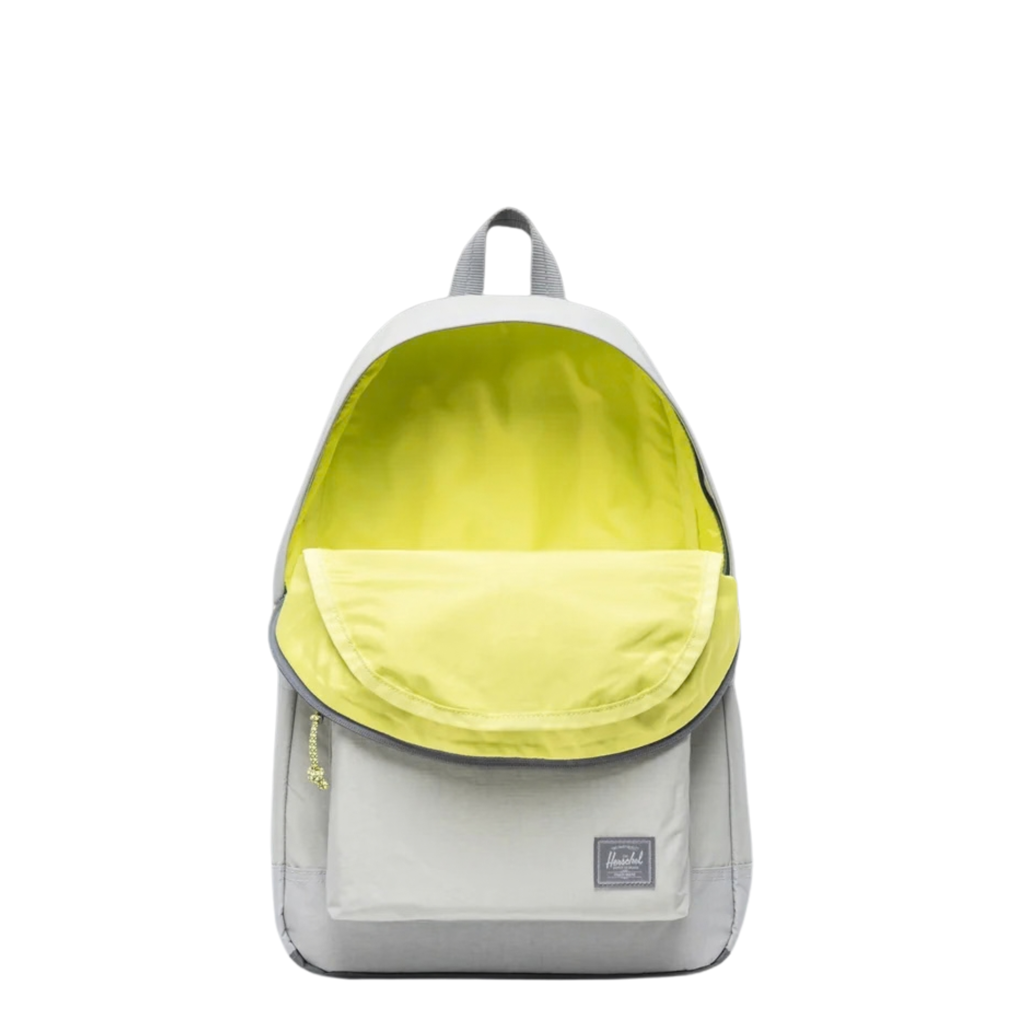 grey reflective herschel heritage ripstop backpack on a white background