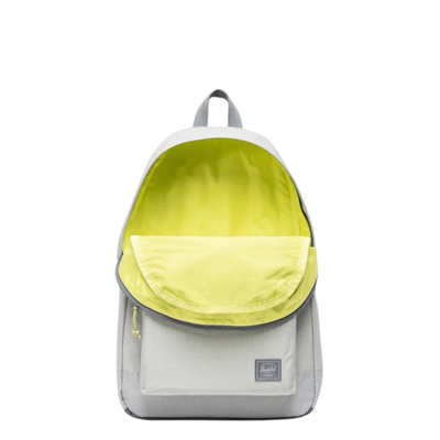 grey reflective herschel heritage ripstop backpack on a white background