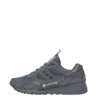 all Gray men's saucony shadow 6000 sneaker with gore-tex on a white background