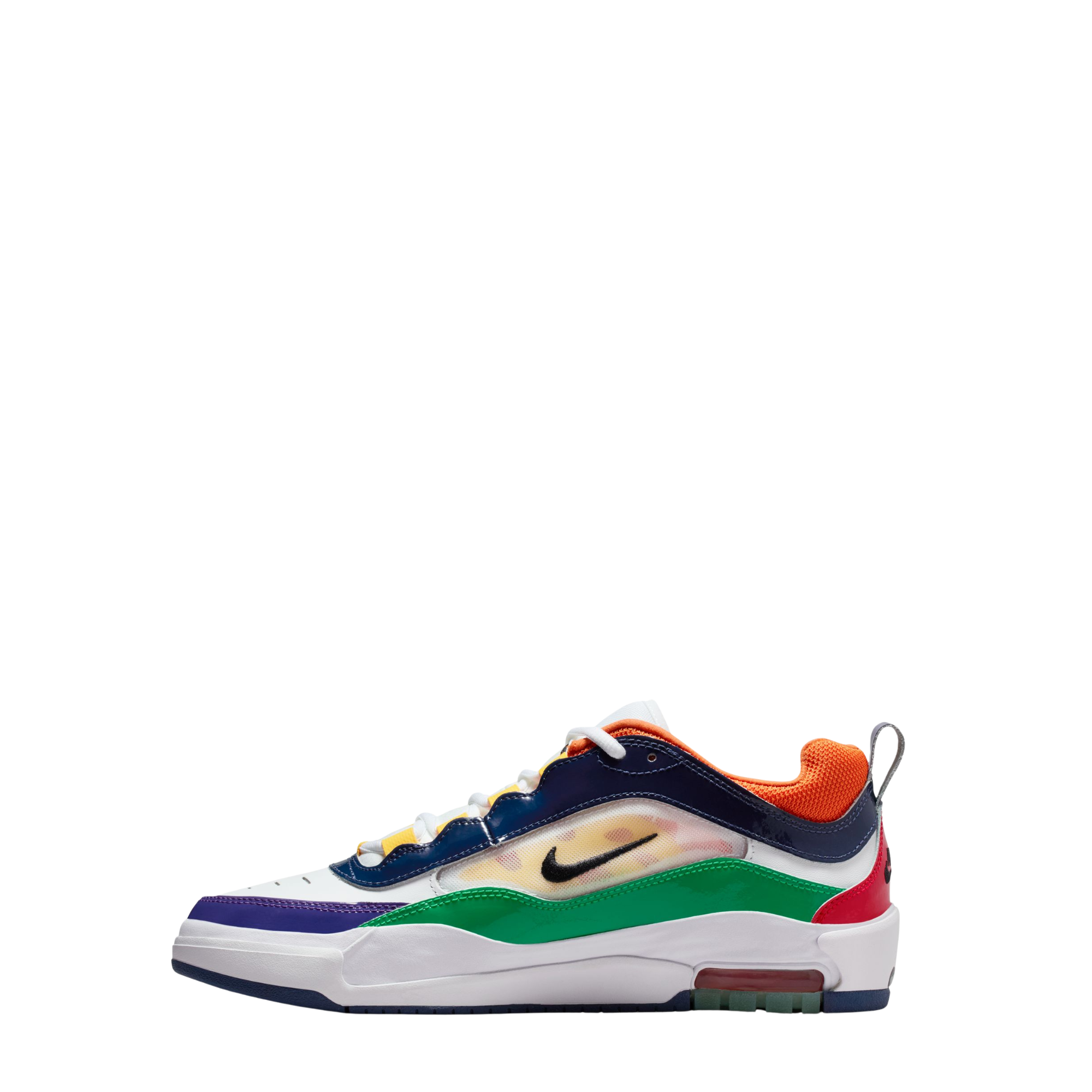 Multicolored nike sb air max ishod wair premium sneaker on a white background
