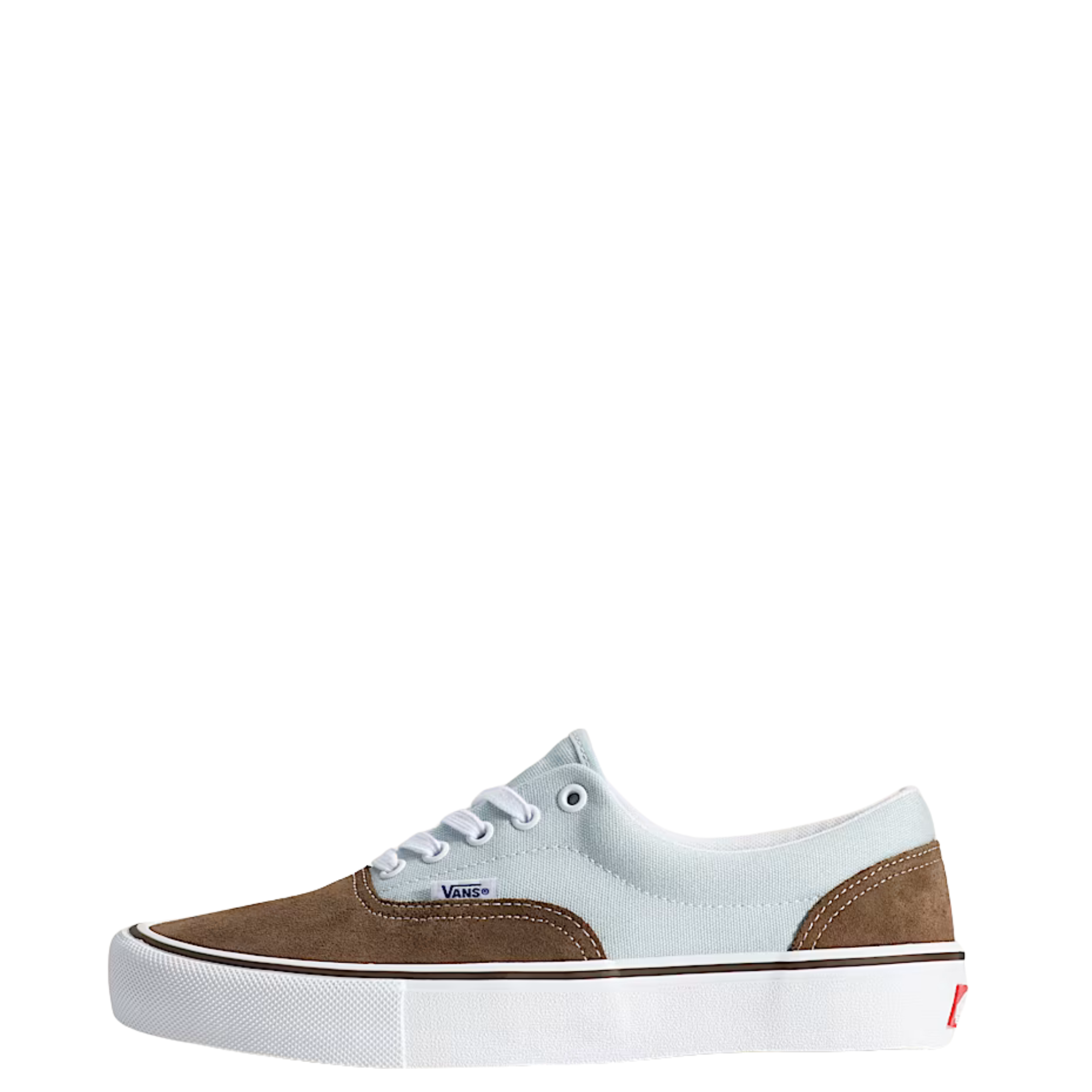 vans skate era Sneaker with brown and light blue design on a white background