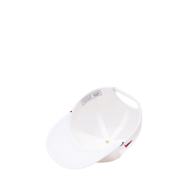 white herschel marina mesh cap hat on a white background