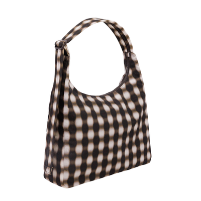 blurred gingham baggu nylon shoulder bag on a white background