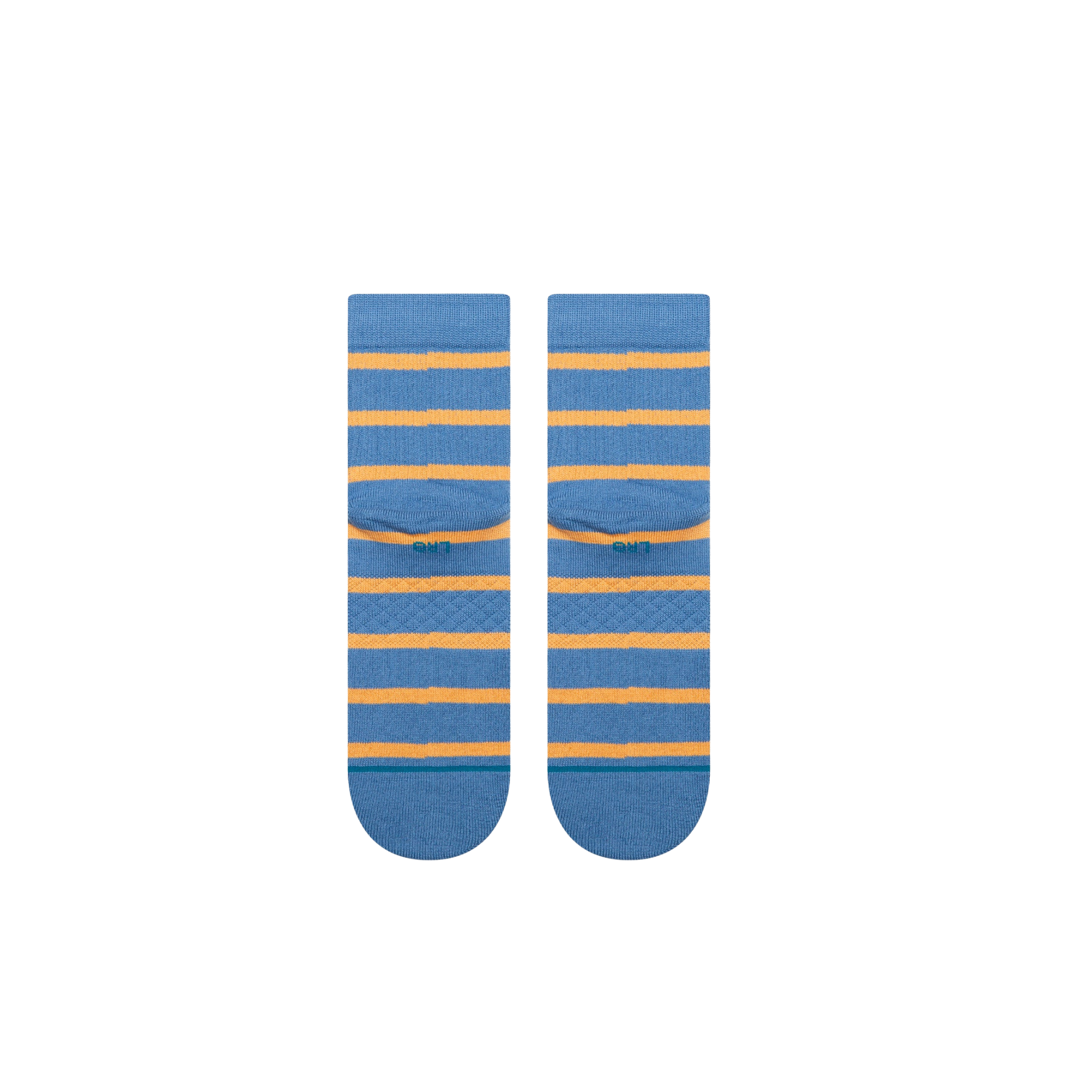 blue stance cooper quarter height socks with orange stripes