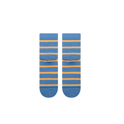 blue stance cooper quarter height socks with orange stripes