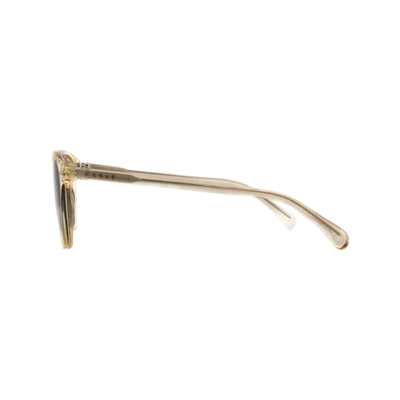 carve usa eyewear oslo sunglasses with translucent cream frames and dark brown gradient lenses, shown against a plain white background.