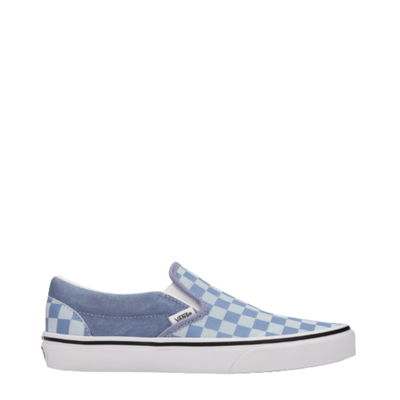 Vans Blue and white checkered slip-on shoe on a white background