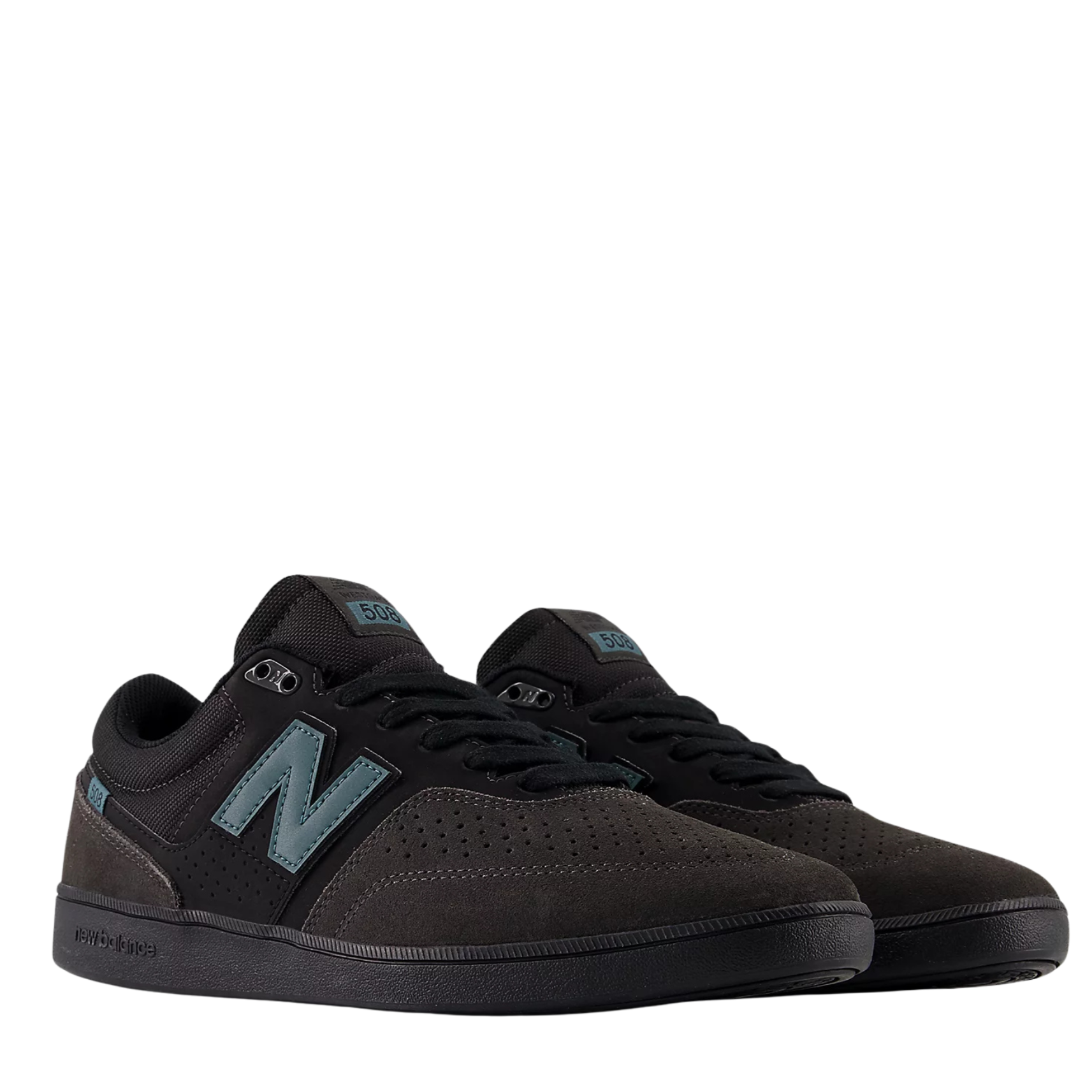 black and grey new balance numeric brandon westgate 508 with teal N and black sole