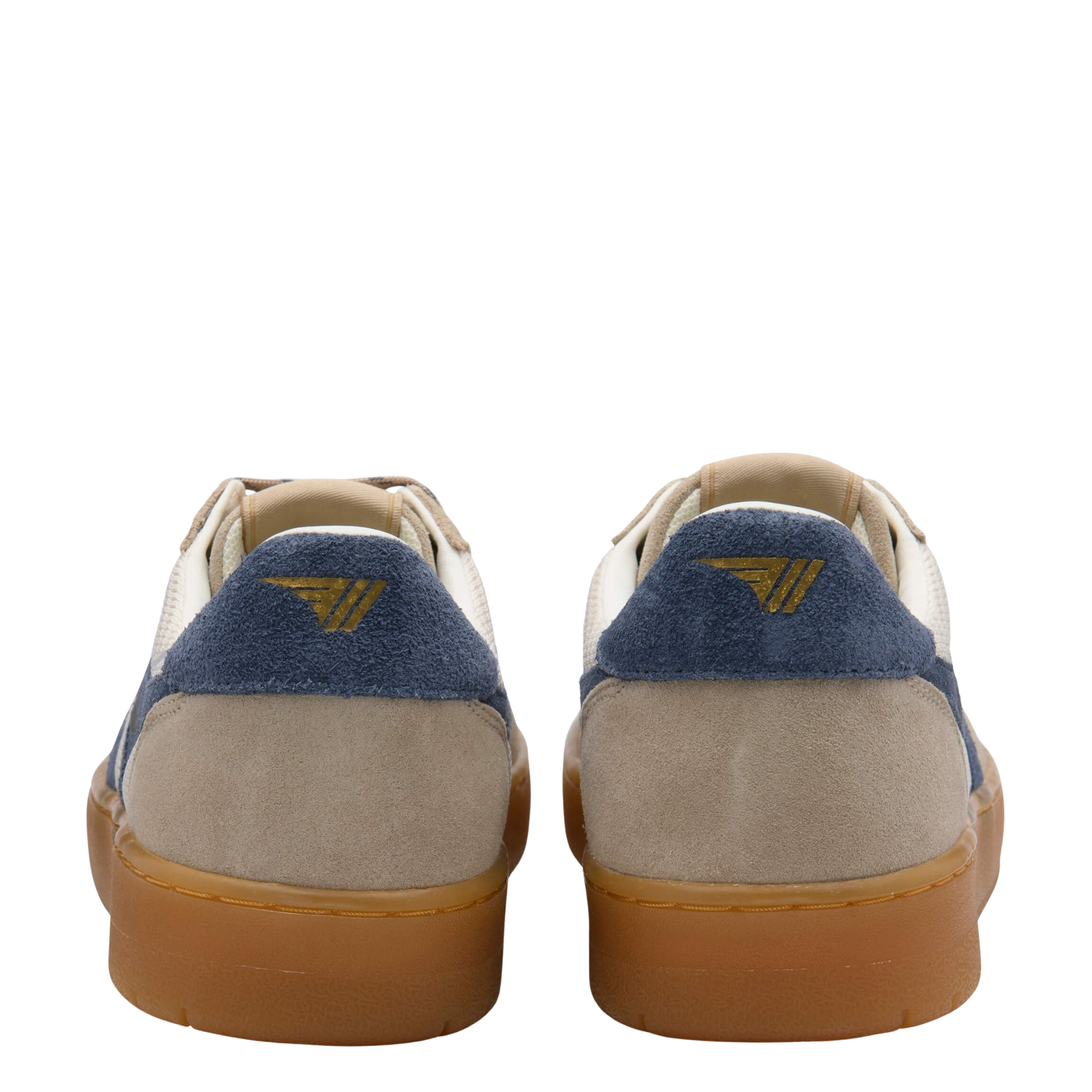 gola men's hawk '83 Sneaker with blue and brown design on a white background
