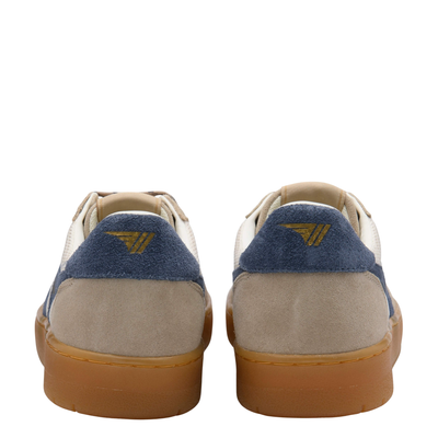 gola men's hawk '83 Sneaker with blue and brown design on a white background