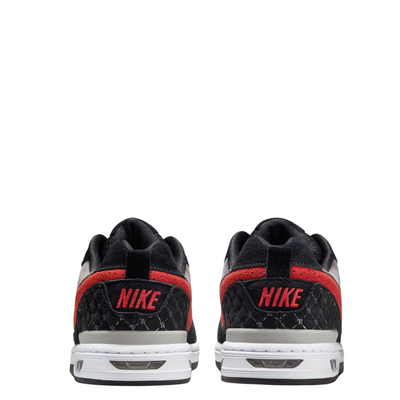 black and grey nike sb paul rodriguez with a red swoosh and white sole
