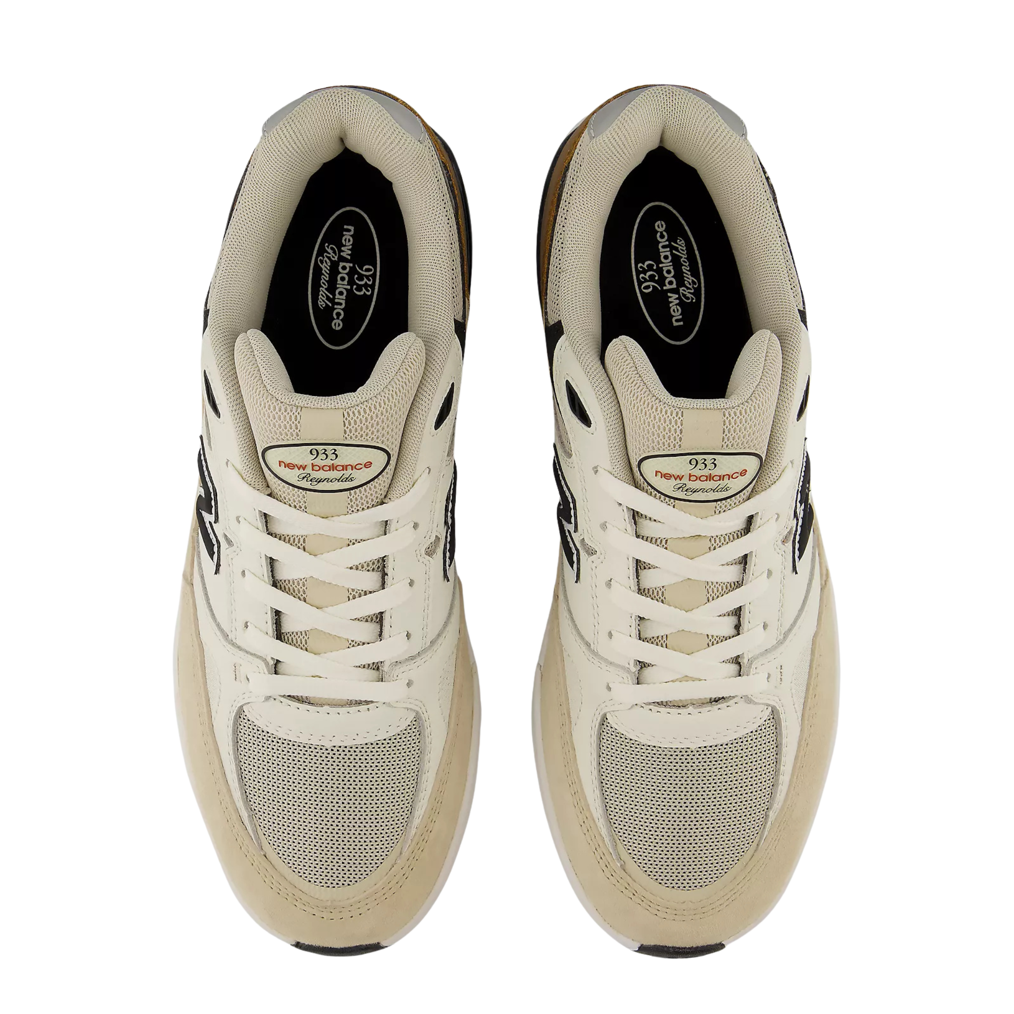 tan and brown men's new balance numeric andrew reynolds 933 skate shoe on a white background