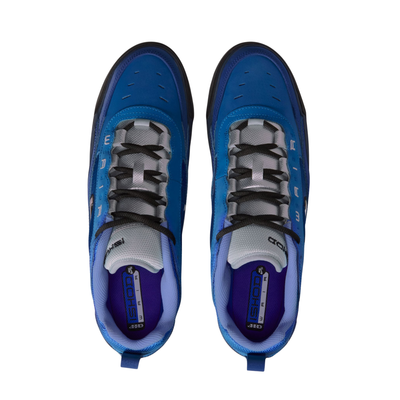 A Nike sb ishod wair Air Max sneaker in a vibrant royal blue colorway, featuring a black Swoosh logo, black laces, and a black midsole, shown from a side profile on a white background.