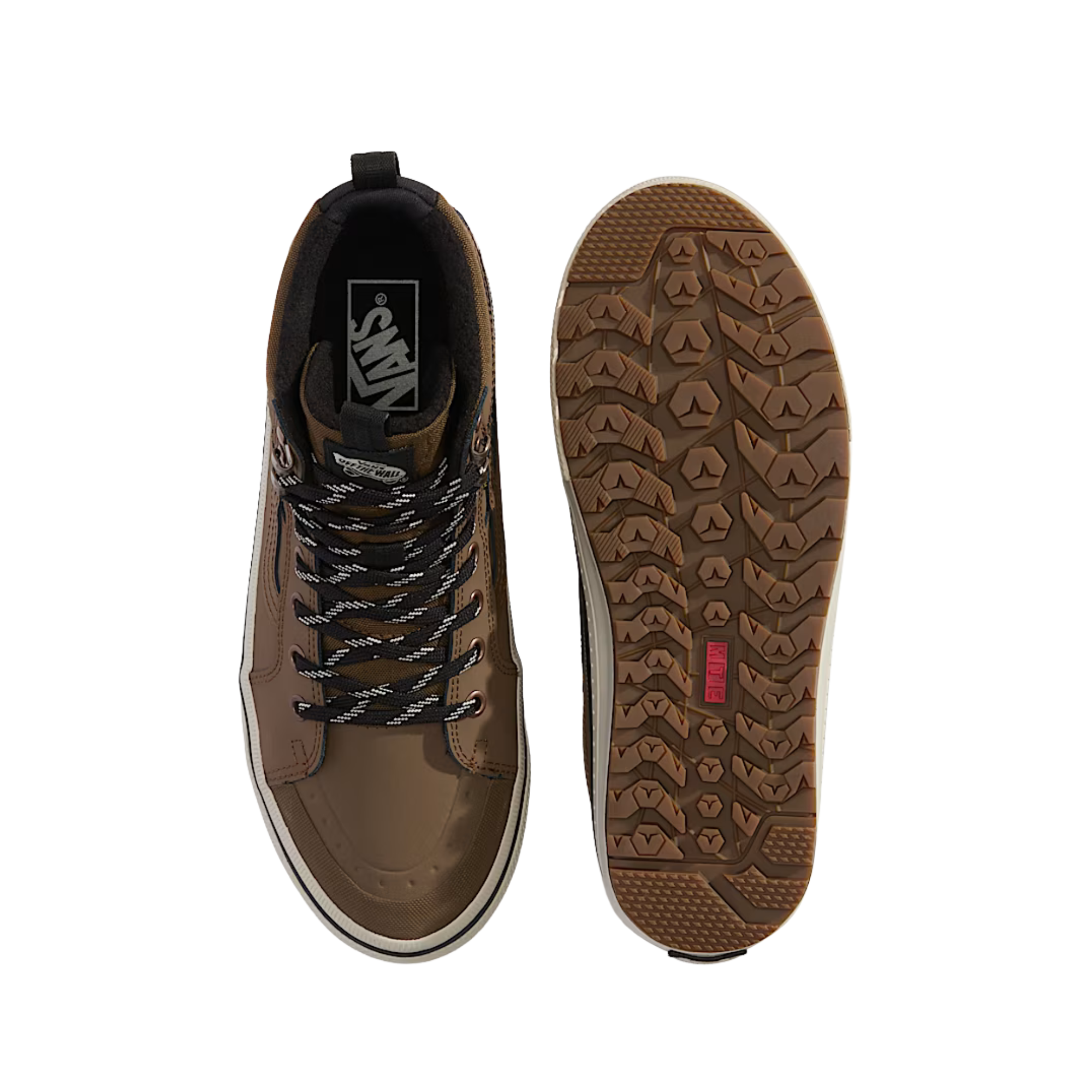 brown vans mte sk8-hi all weather high top men's shoe with off-white sole