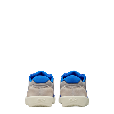 Blue and gray nike sb force 58 sneaker on a white background