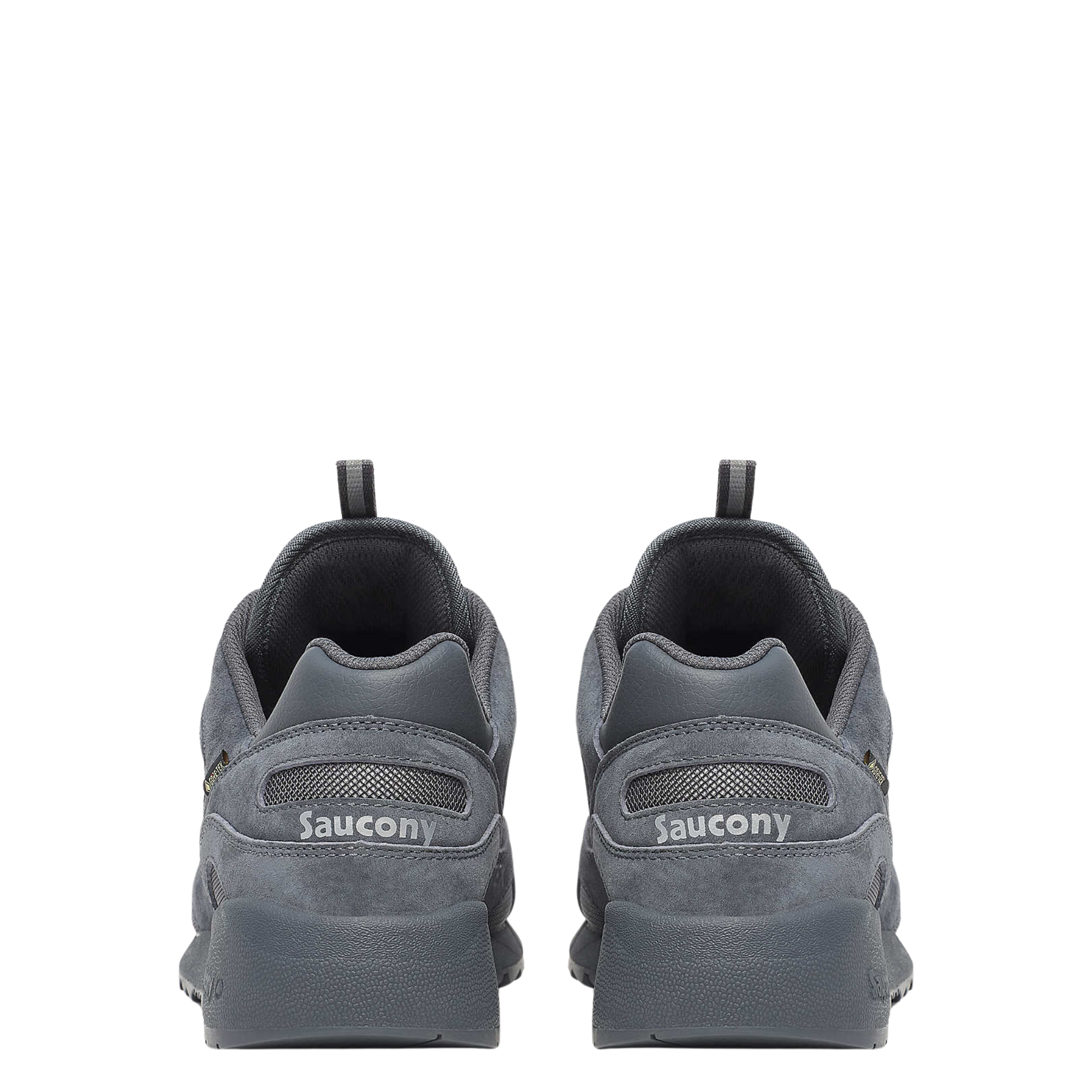 all Gray men's saucony shadow 6000 sneaker with gore-tex on a white background