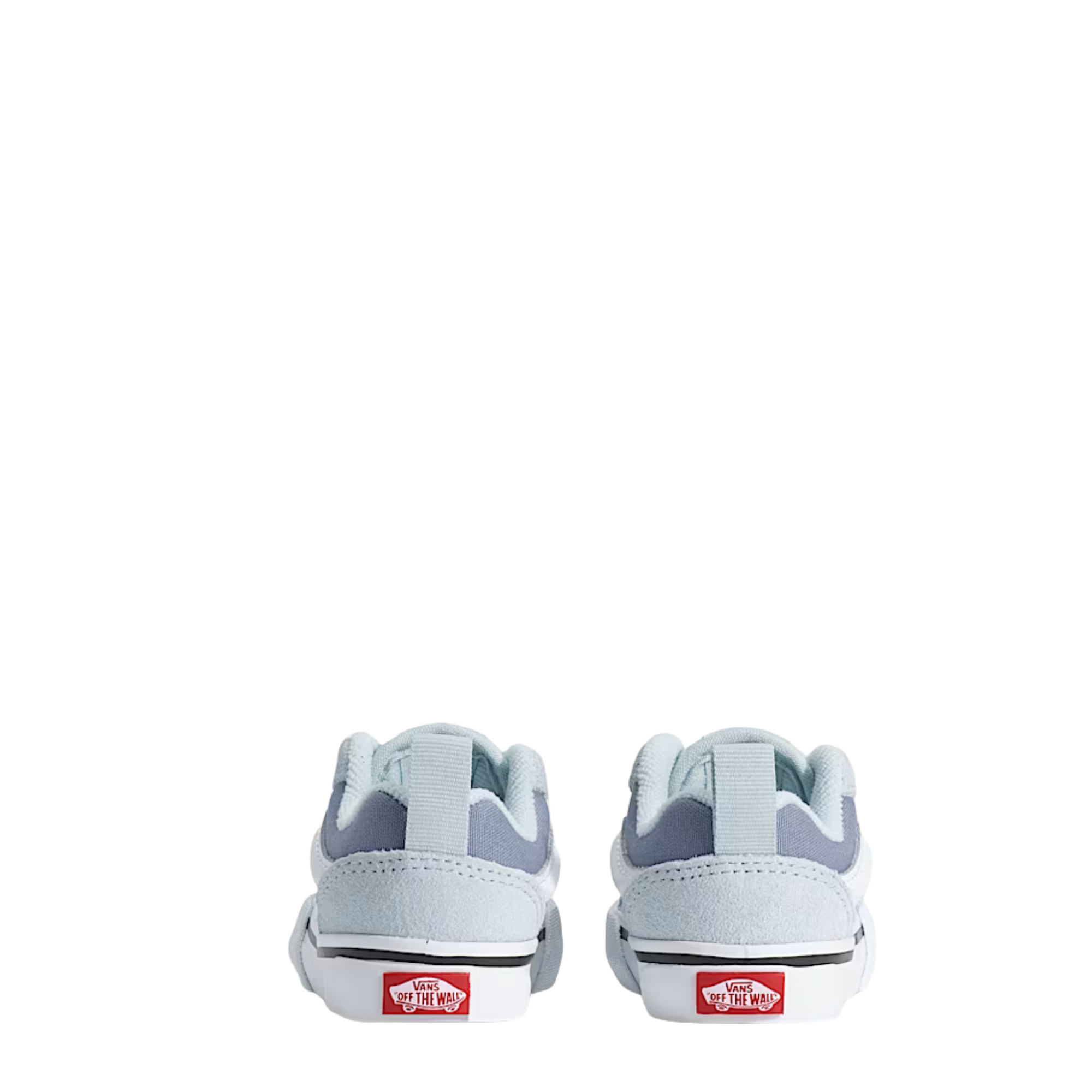 vans toddler knu skool sneaker with light blue and purple design on a white background