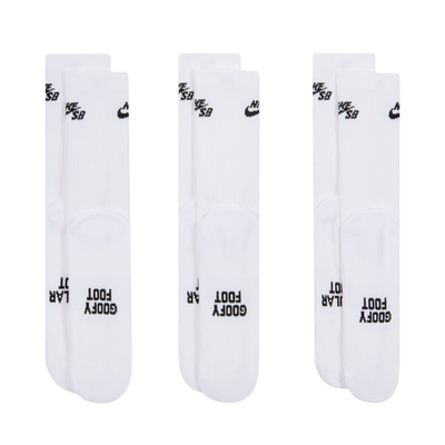 white nike sb skateboard sock 3 pack
