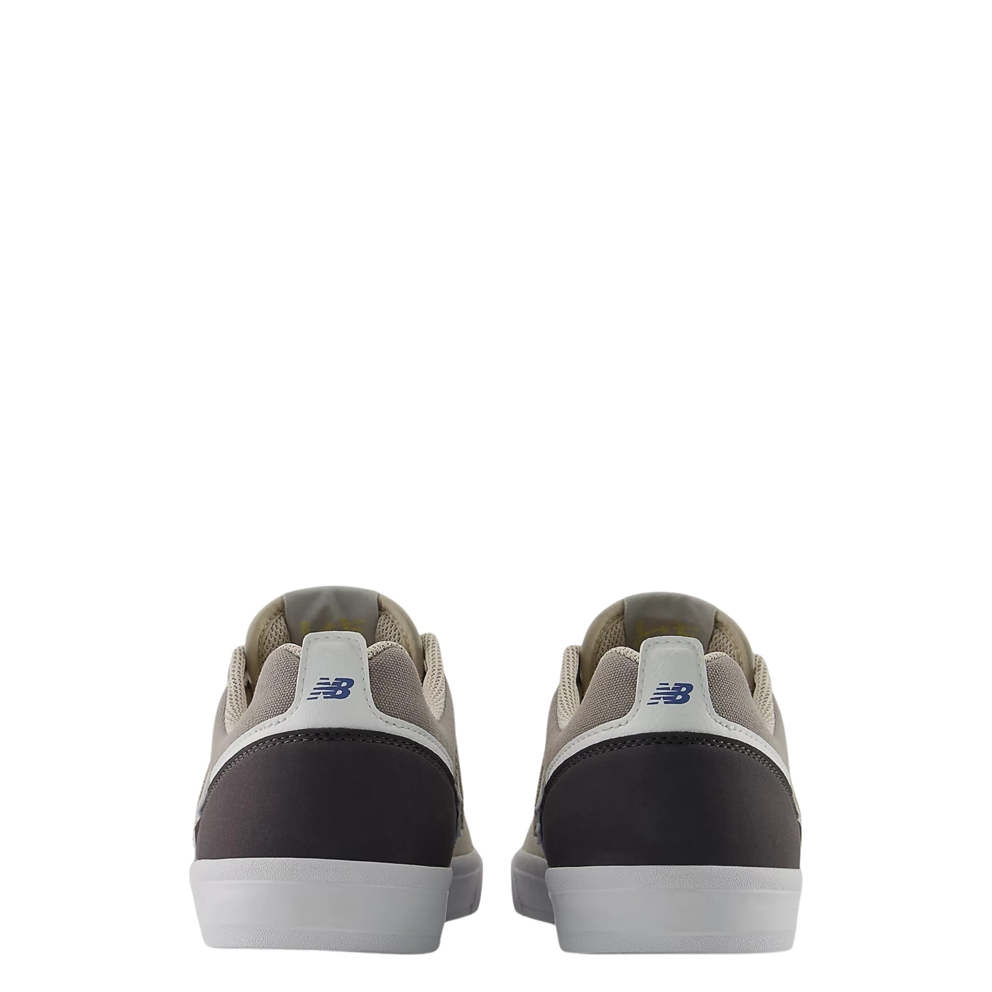 grey & blue new balance jamie foy 306 skateboard sneaker with white sole on a white background