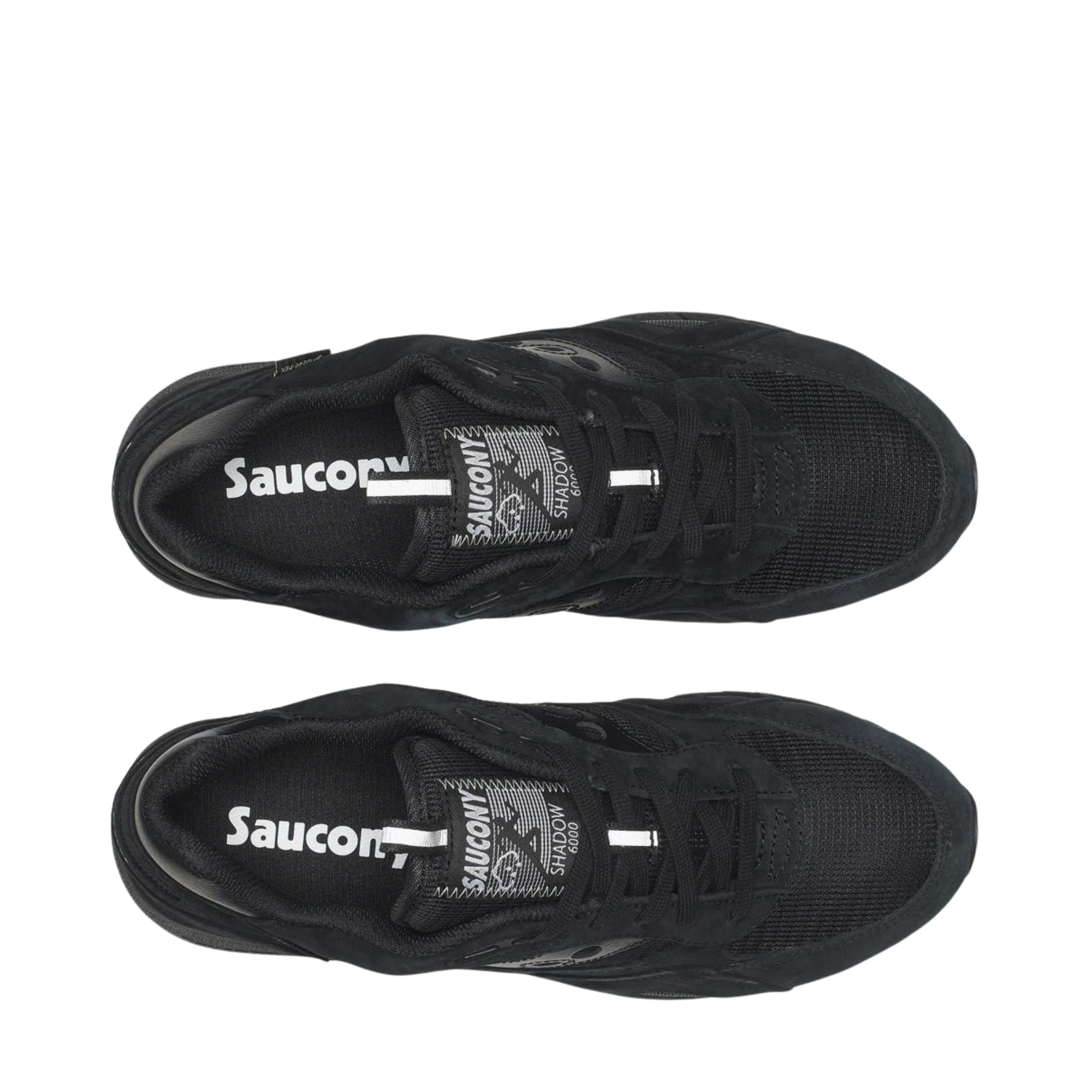 all black gore-tex saucony originals shadow 6000 sneaker on a white background