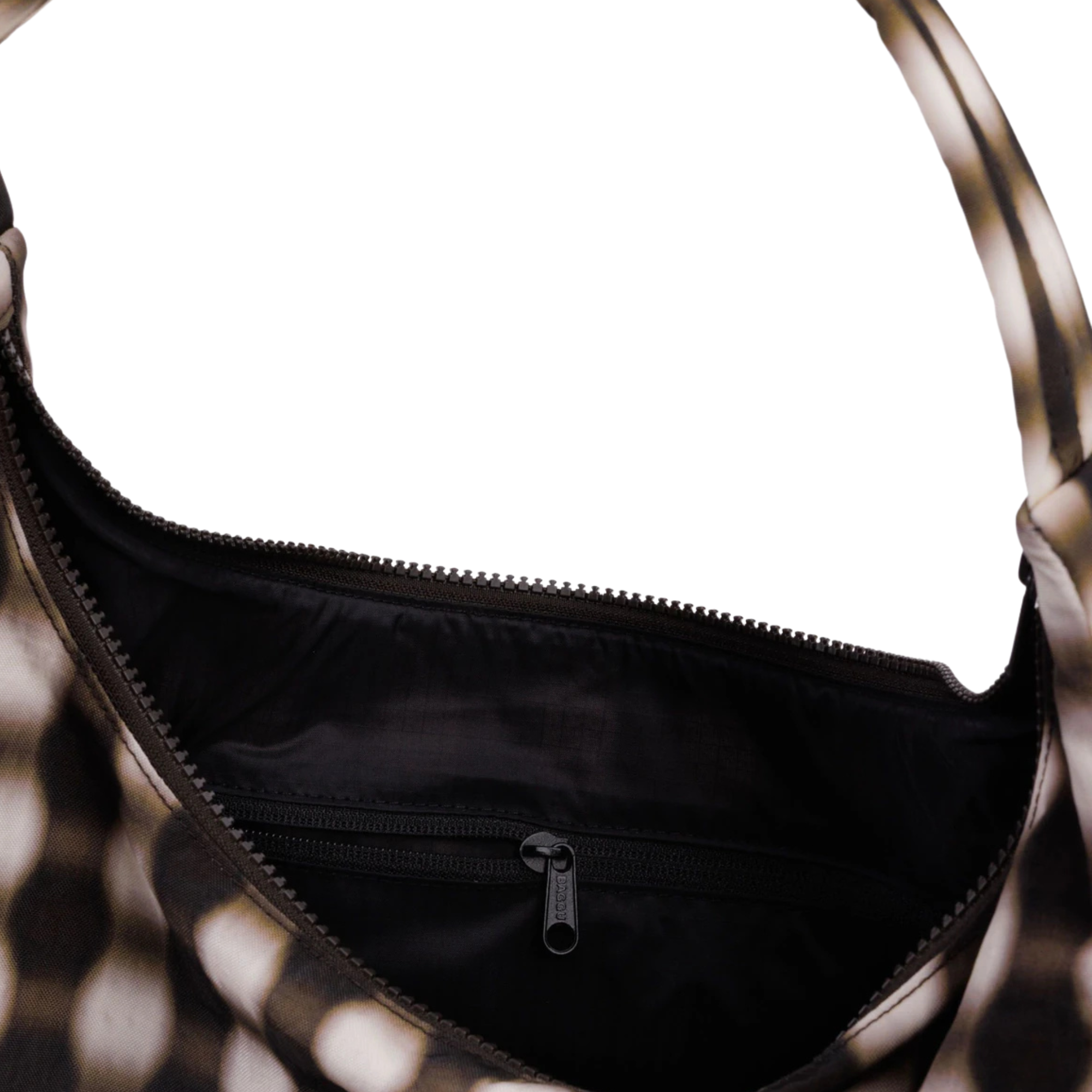 blurred gingham baggu nylon shoulder bag on a white background