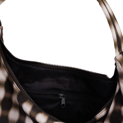 blurred gingham baggu nylon shoulder bag on a white background