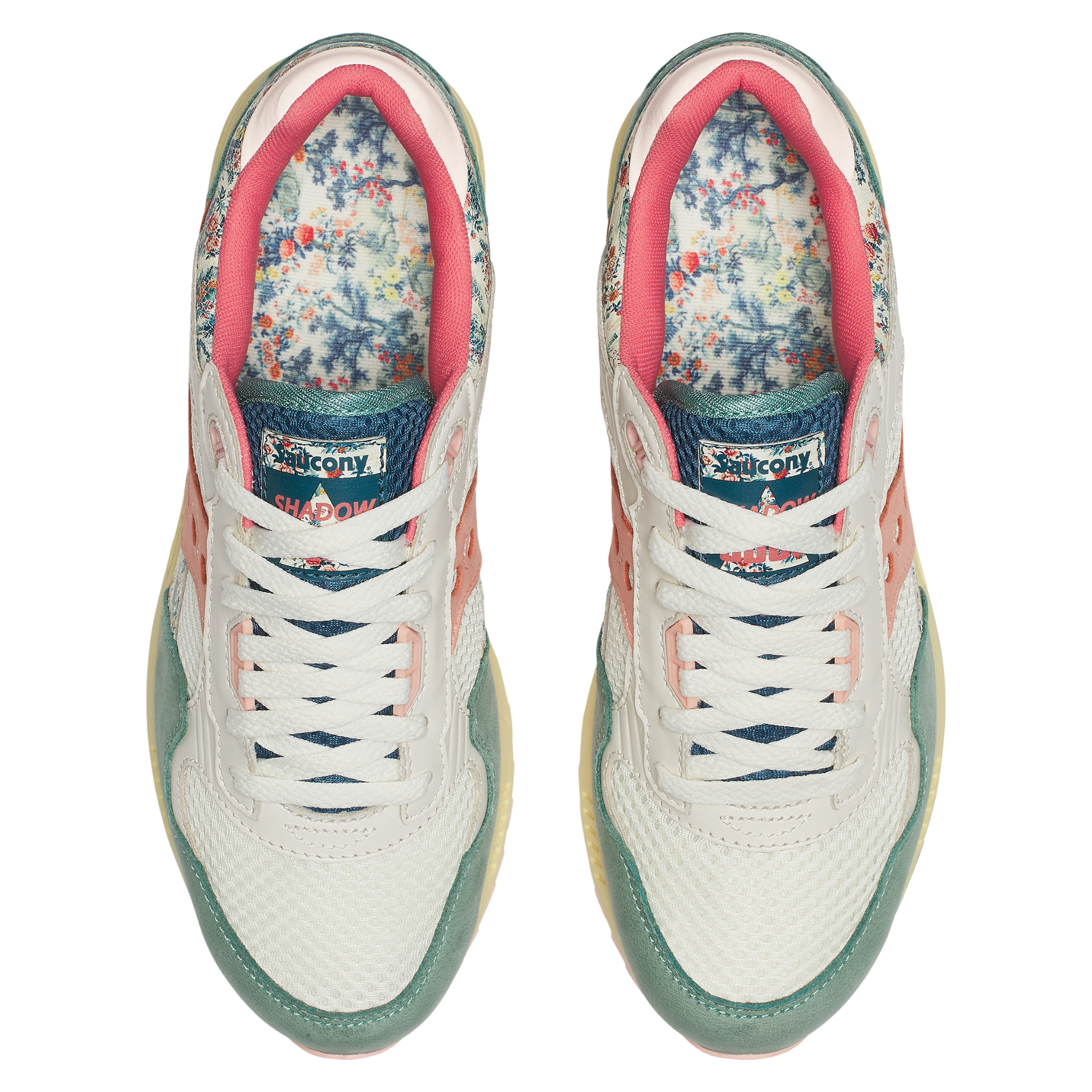 saucony shadow 5000 Sneaker with floral pattern on a white background