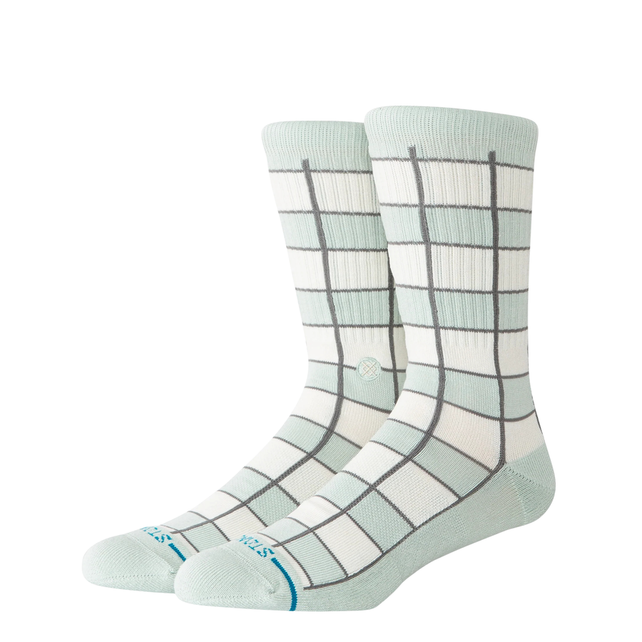 light blue green and white stance kitchen tile crew socks