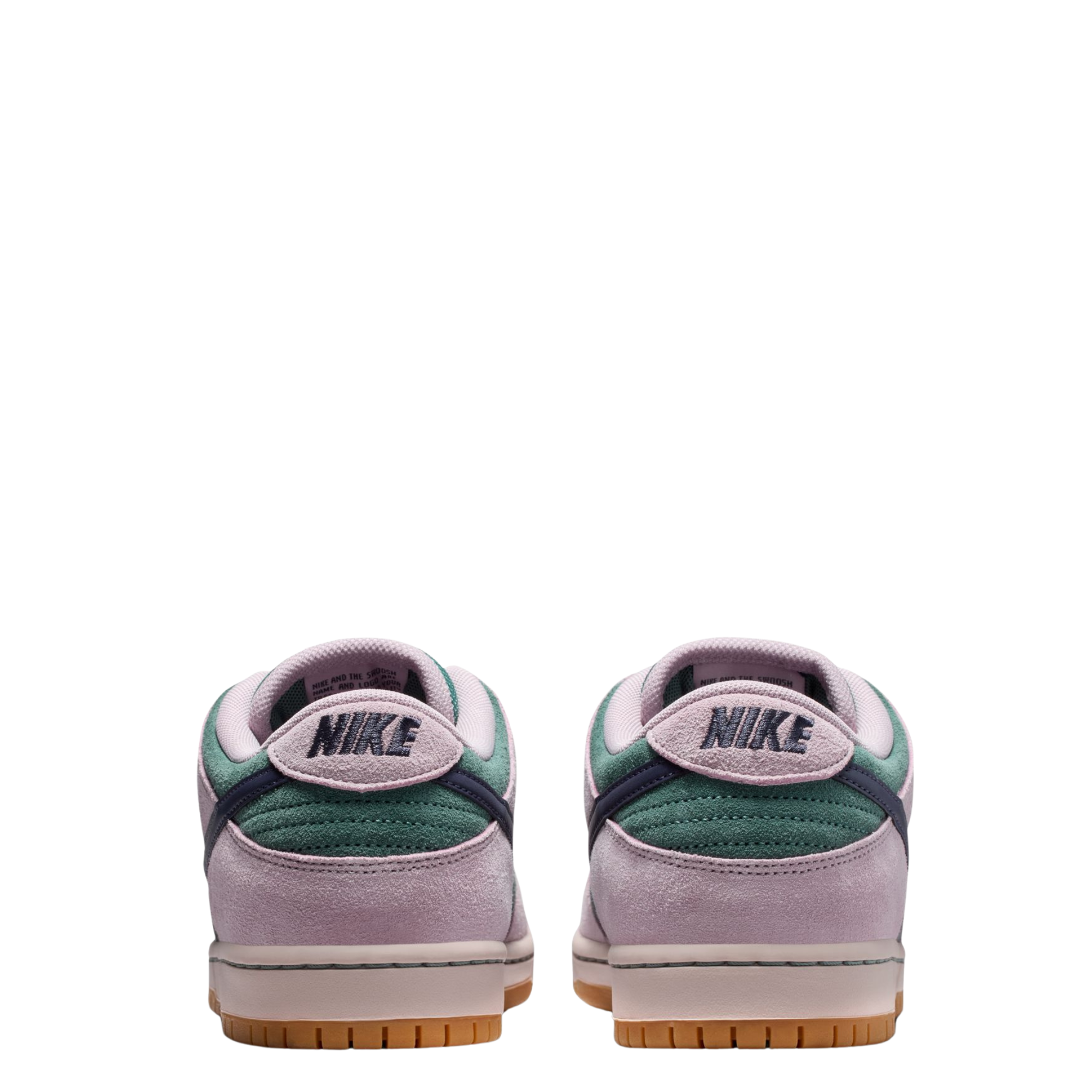 nike sb dunk low skateboard Sneaker with green and pink design on a white background