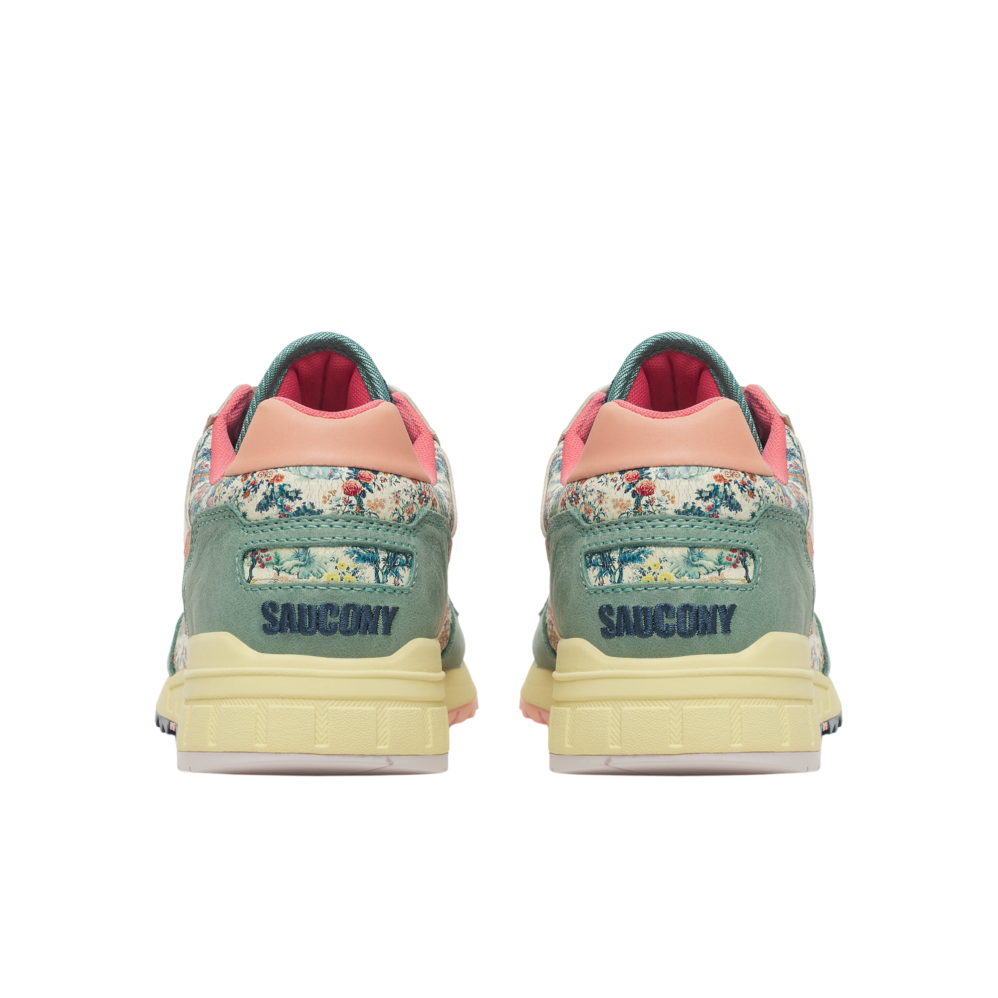 saucony shadow 5000 Sneaker with floral pattern on a white background