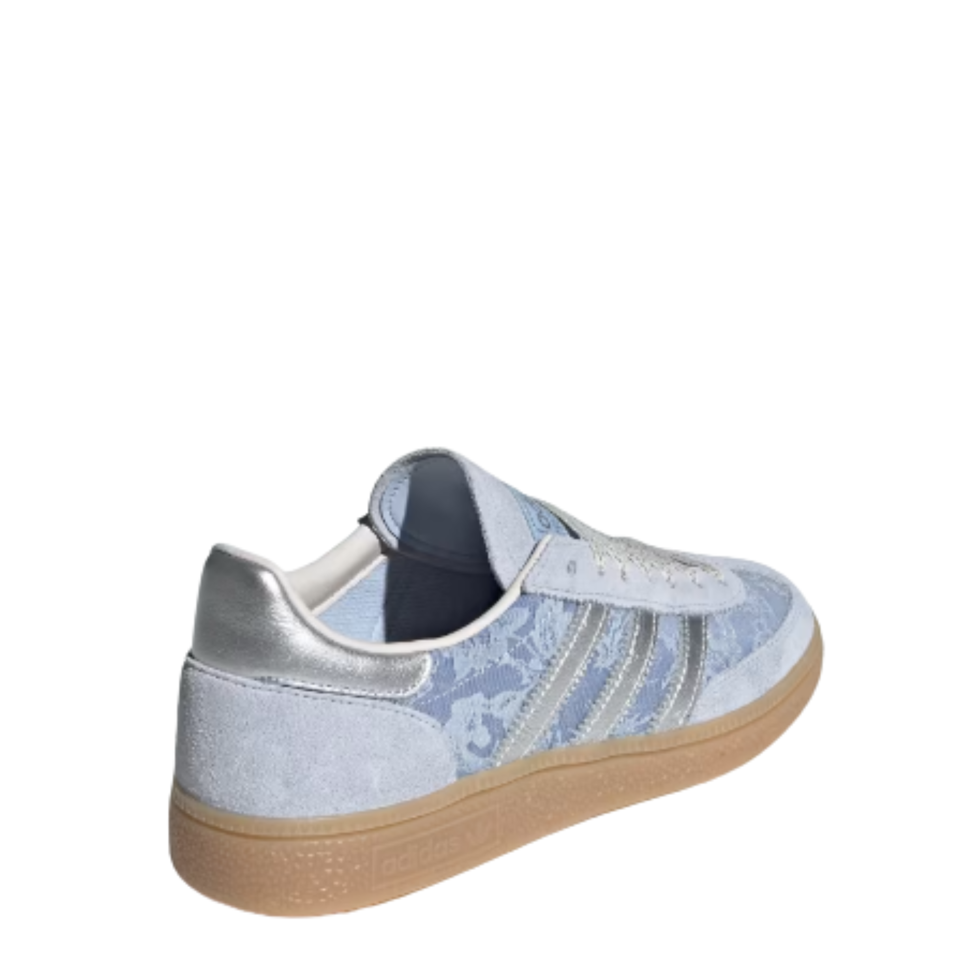 blue liberty london handball espezial Sneaker with lace pattern and Adidas logo on a white background