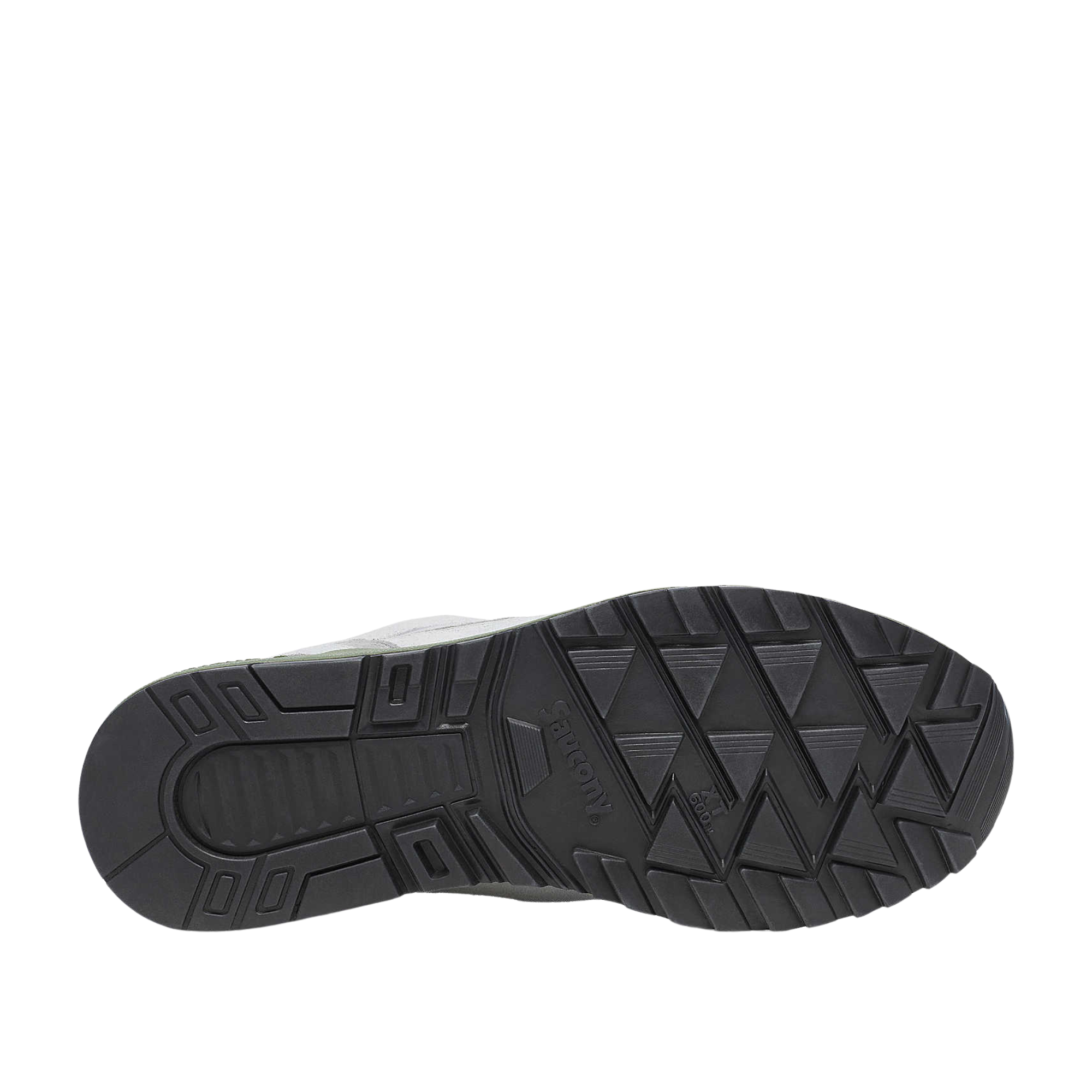 grey saucony originals men's shadow 6000 with a green sole