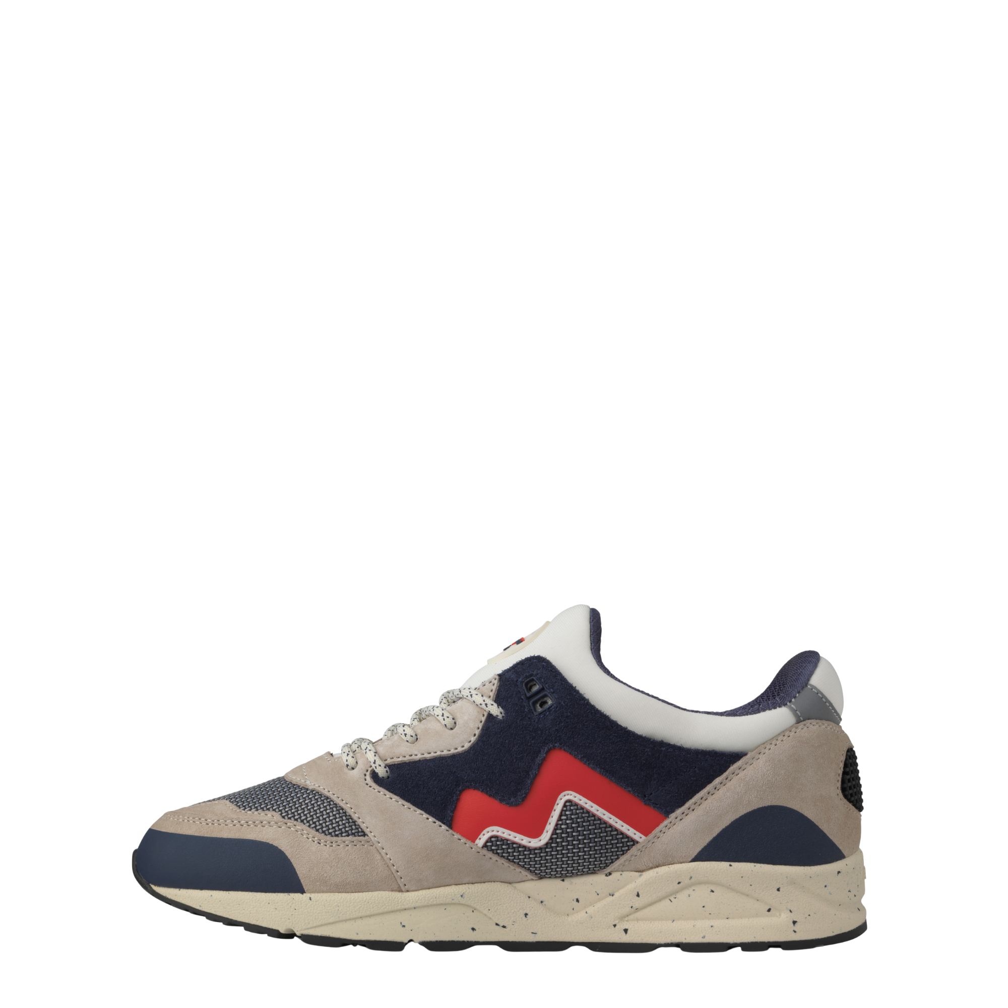 Karhu aria 95 men's Sneaker with red and blue accents on a white background