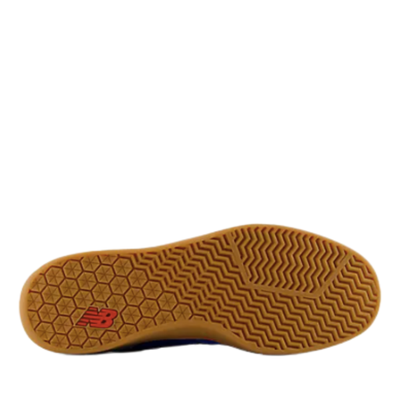 team blue new balance numeric 440v2 with red accents and gum sole