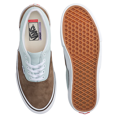 vans skate era Sneaker with brown and light blue design on a white background
