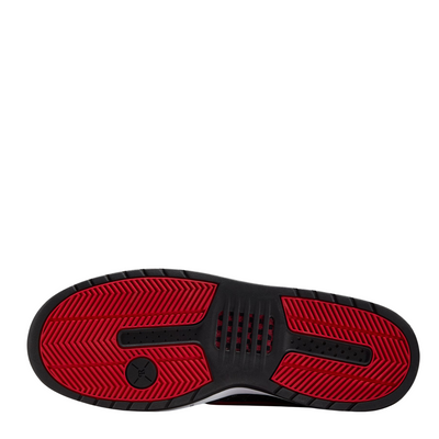 black and grey nike sb paul rodriguez with a red swoosh and white sole