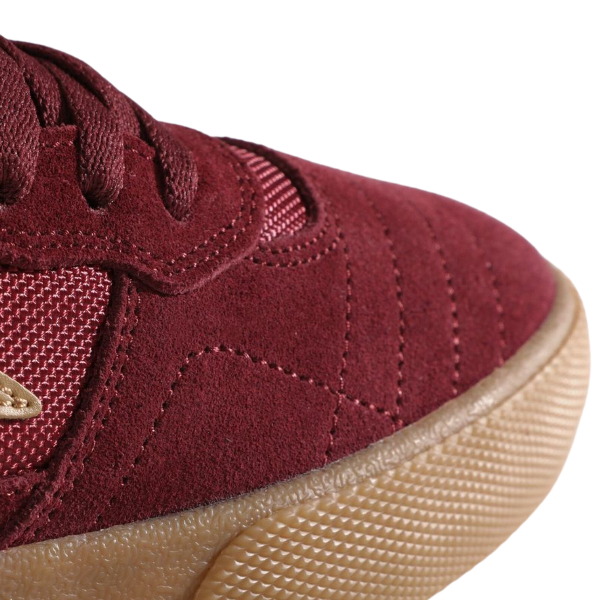 burgundy lakai cambridge skateboard sneaker with gum sole on a white background
