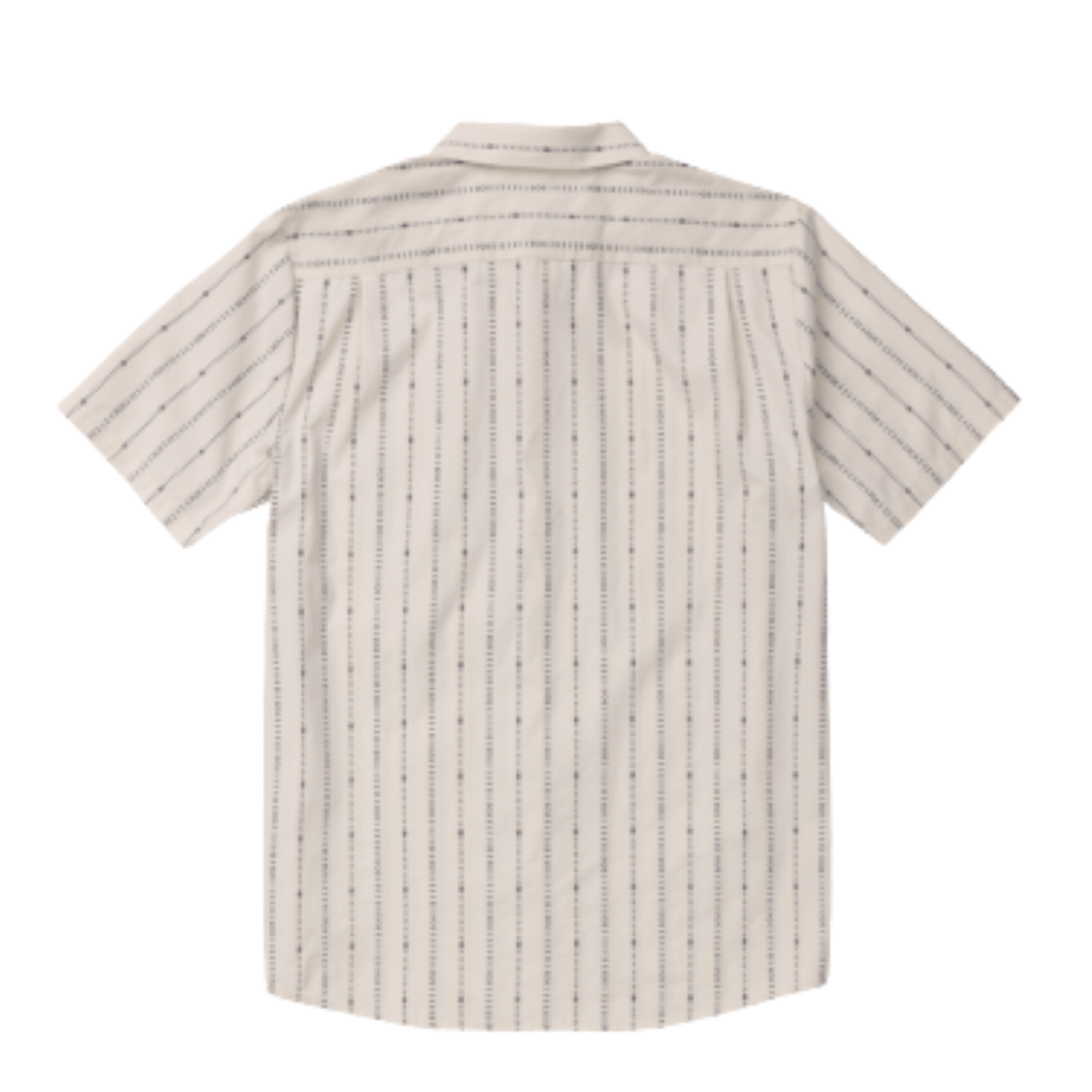 off white volcom bankstone ii short sleeve button-up shirt with vertical pattern on a white background