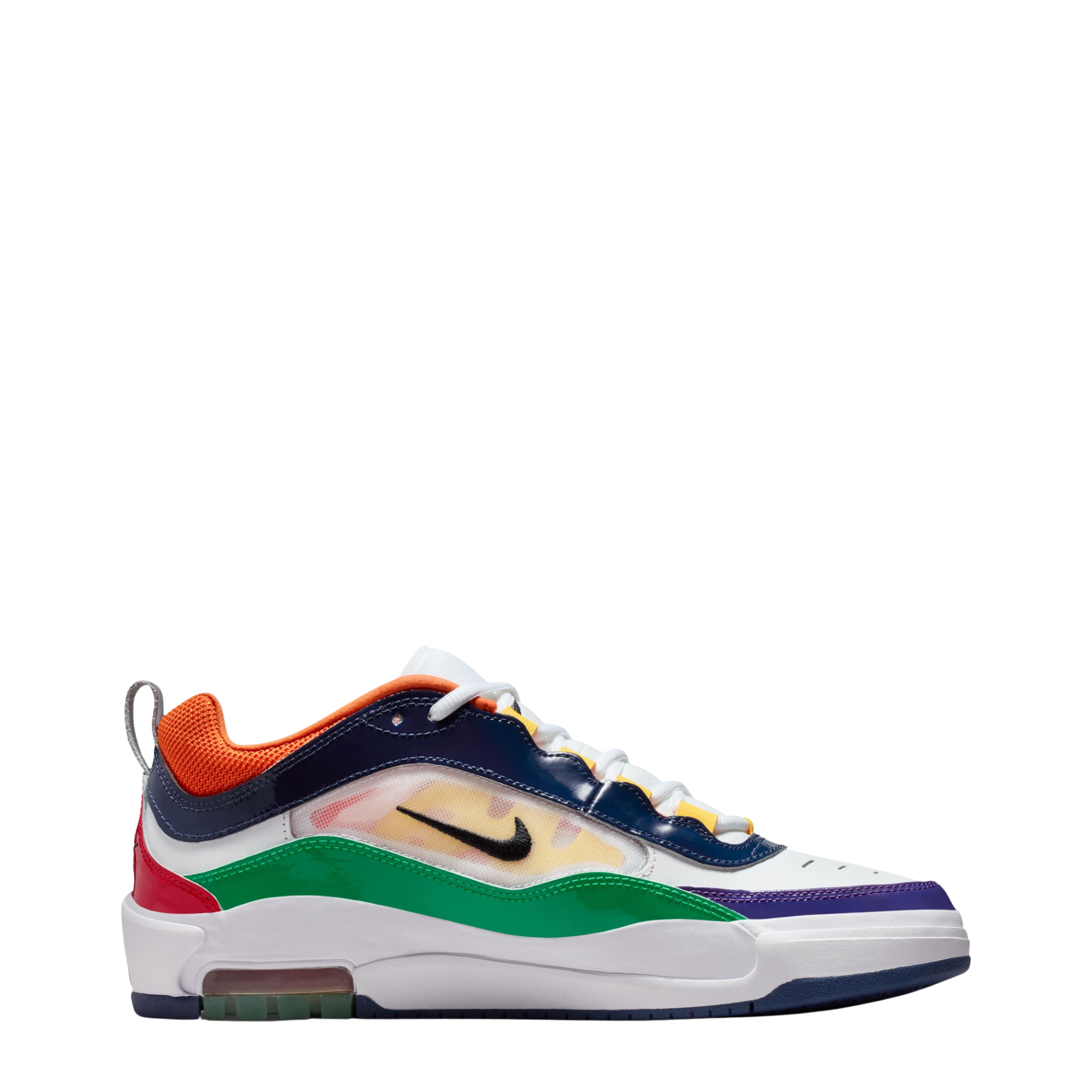 Multicolored nike sb air max ishod wair premium sneaker on a white background