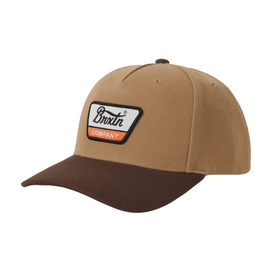 two tone brown brixton linwood snapback hat