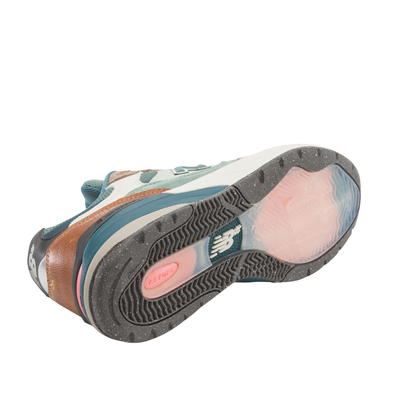 Multicolor brown and green new balance numeric 933 sneaker with 'N' logo on a white background